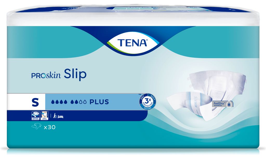 Подгузники для взрослых Tena Slip Plus, Small S (1), 56-90 см, Plus (6 капель), 30 шт.