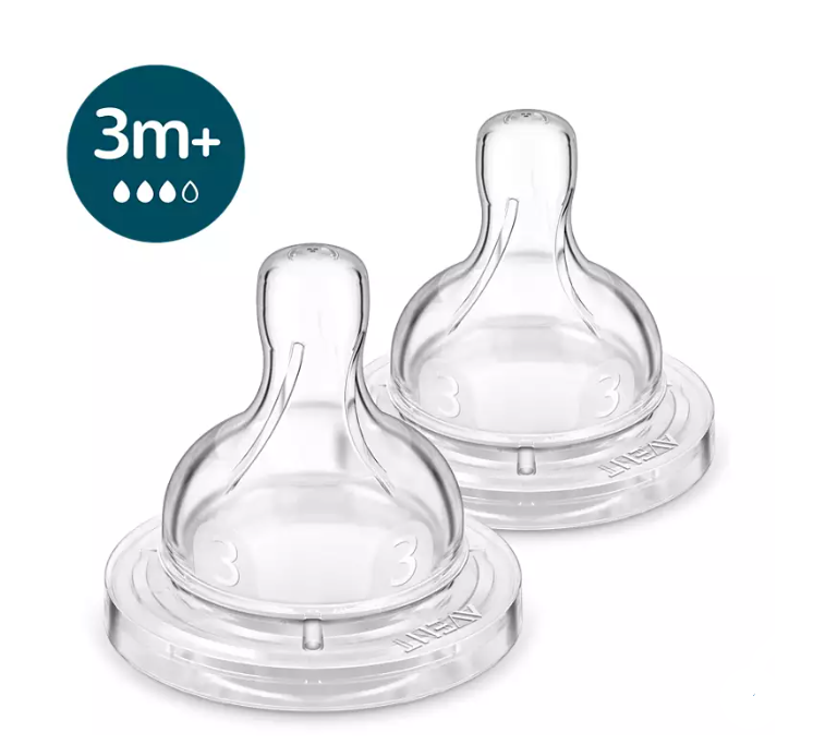 Philips Avent Anti-colic Соска силиконовая, SCY763/02, для детей с 3 месяцев, средний поток, 2 шт.