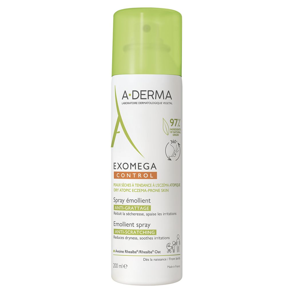 фото упаковки A-Derma Exomega Control Спрей-эмолент смягчающий, спрей, для кожи, склонной к атопическому дерматиту, 200 мл, 1 шт. фото упаковки A-Derma Exomega Control Спрей-эмолент смягчающий