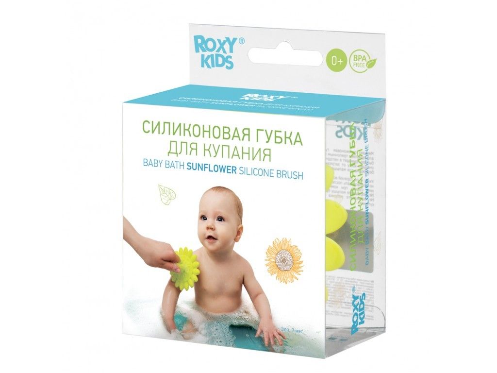 фото упаковки Roxy-kids Силиконовая губка для купания Sunflower