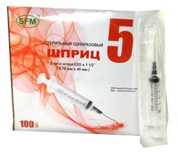 Шприц инъекционный трехкомпонентный