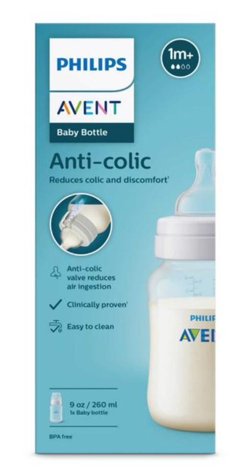 Philips Avent Anti-colic Бутылочка с силиконовой соской, SCY103/01, для детей с 1 месяца, бутылочка для кормления, 260 мл, 1 шт.