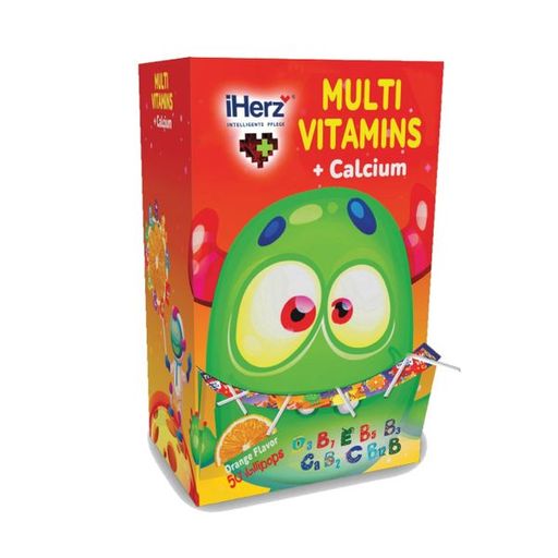 iHerz Мультивитаминс + Кальций, леденцы, со вкусом апельсина, 6.5г, 50 шт.
