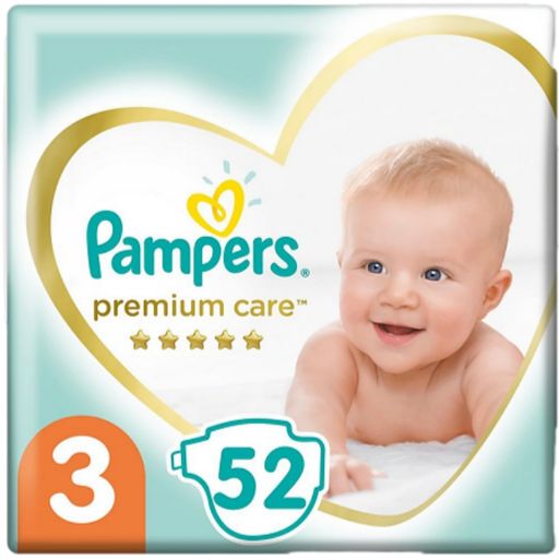 Pampers Premium Care Подгузники детские, р. 3, 6-10 кг, 52 шт.