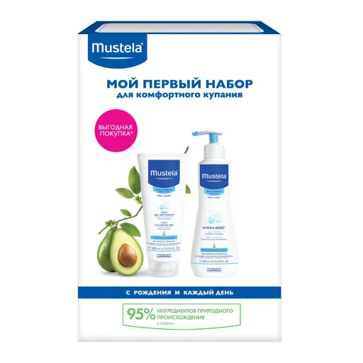 Mustela Мой первый набор для комфортного купания, набор, 2 шт.