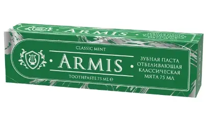 Armis Зубная паста гелевая отбеливающая, классическая мята, 75 мл, 1 шт.