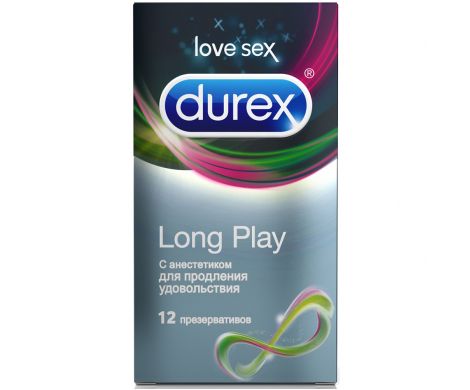 Презервативы Durex Long Play с анестетиком, презервативы, гладкие, 12 шт.