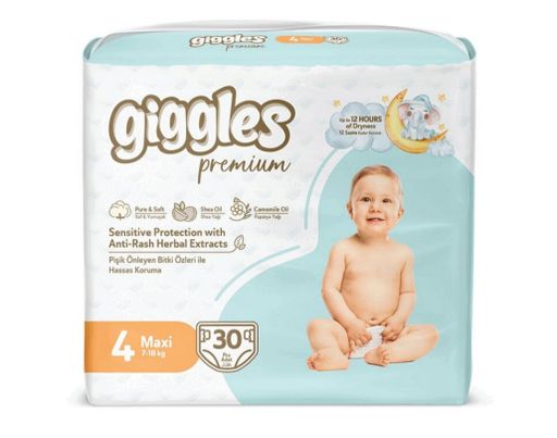 Giggles Premium Twin Maxi Подгузники детские, р. 4, 7-18кг, 30 шт.