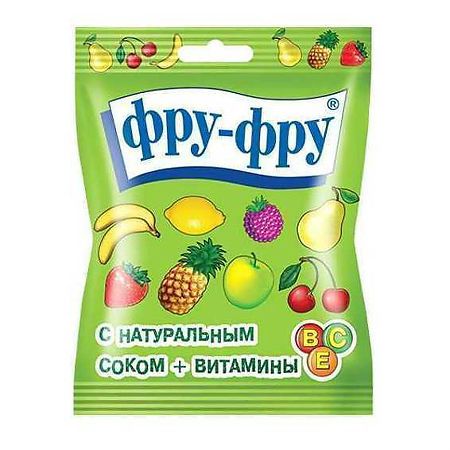 Фру-Фру мармелад Азбука, мармелад жевательный, с фруктовым соком, 30 г, 1 шт.