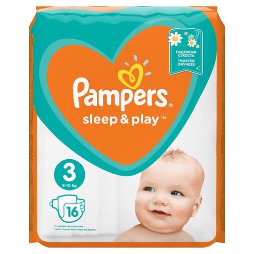 Pampers Sleep&Play Подгузники детские, р. 3, 4-9кг, 16 шт.