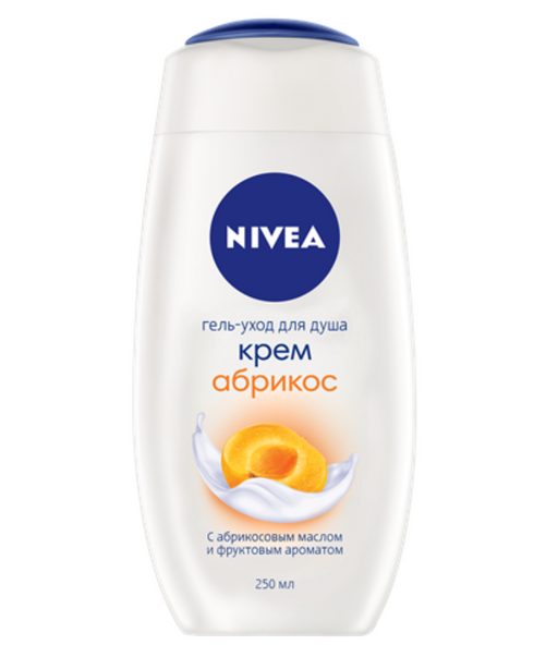 Nivea Гель-уход для душа, гель для душа, крем абрикос, 250 мл, 1 шт.